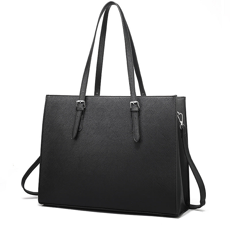 Sacoche d'ordinateur portable en cuir pour femmes avec bandoulière pratique