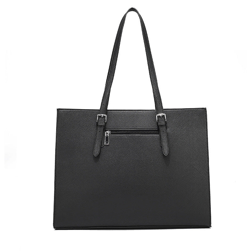 Sacoche d'ordinateur portable en cuir pour femmes avec bandoulière pratique