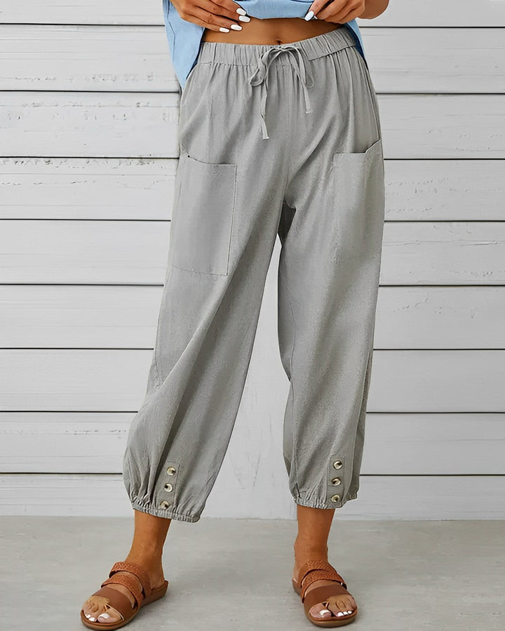 MAYA - Pantalon large taille haute élégant