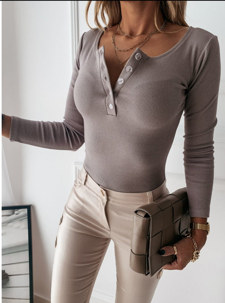 Candice - Chemise Henley élégante et ergonomique pour femmes