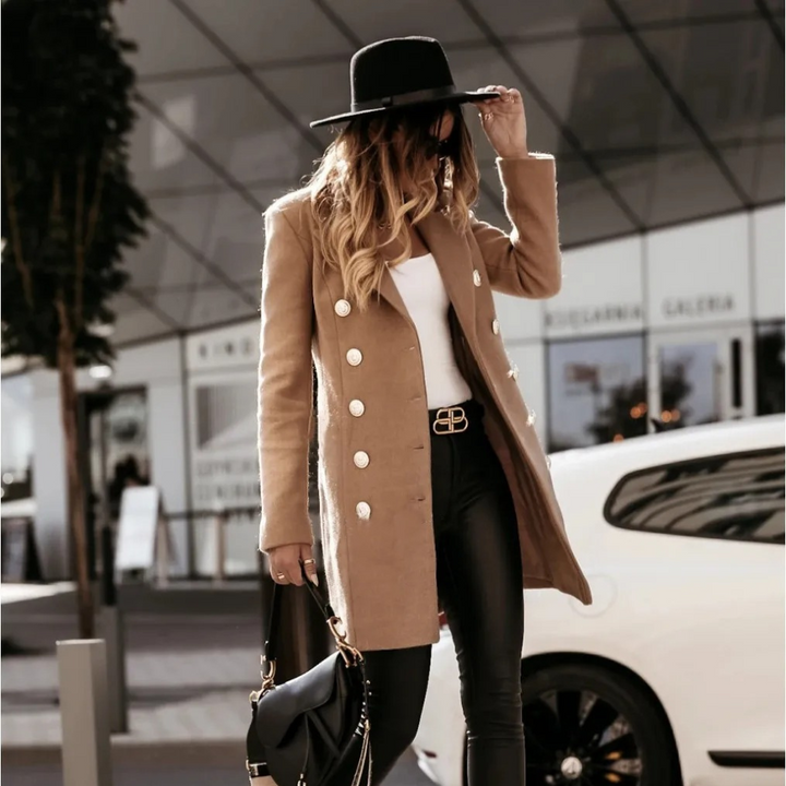 Blazer moderne à double boutonnage pour femmes - HENNA Stylish Elegance