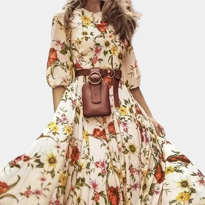 Robe longue élégante à fleurs pour femmes