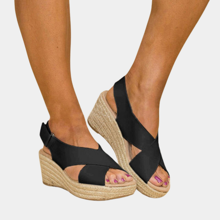 Sandales à semelles compensées pour femmes, élégantes et confortables