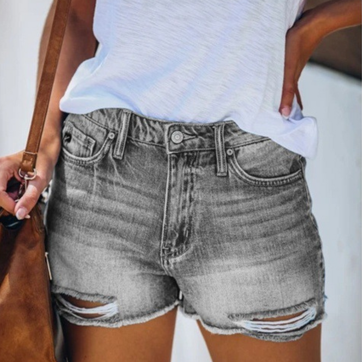 Violaine - Short d'été en denim à franges pour femmes
