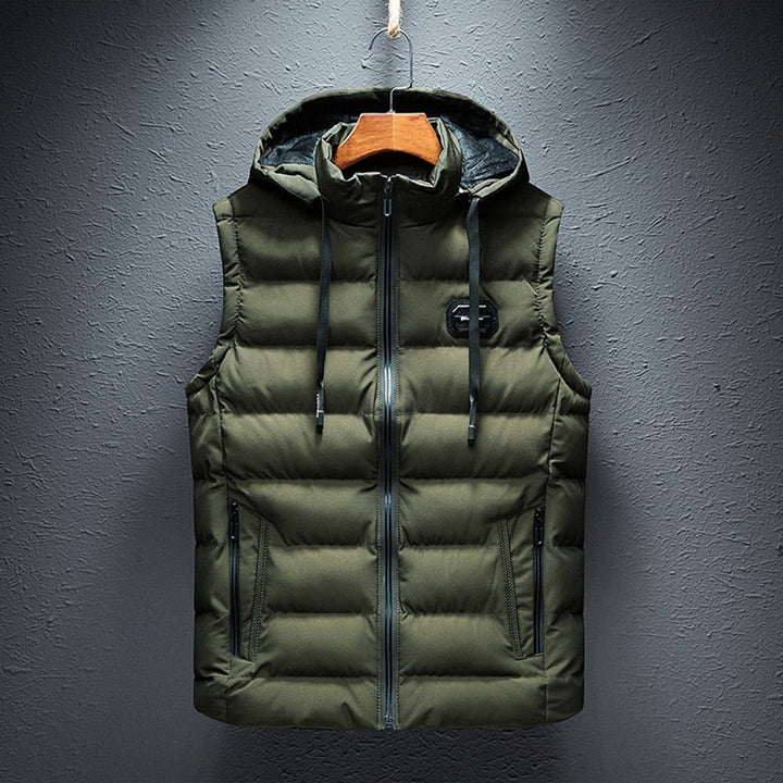 ETTORIO - Gilet à capuche long et élégant pour homme