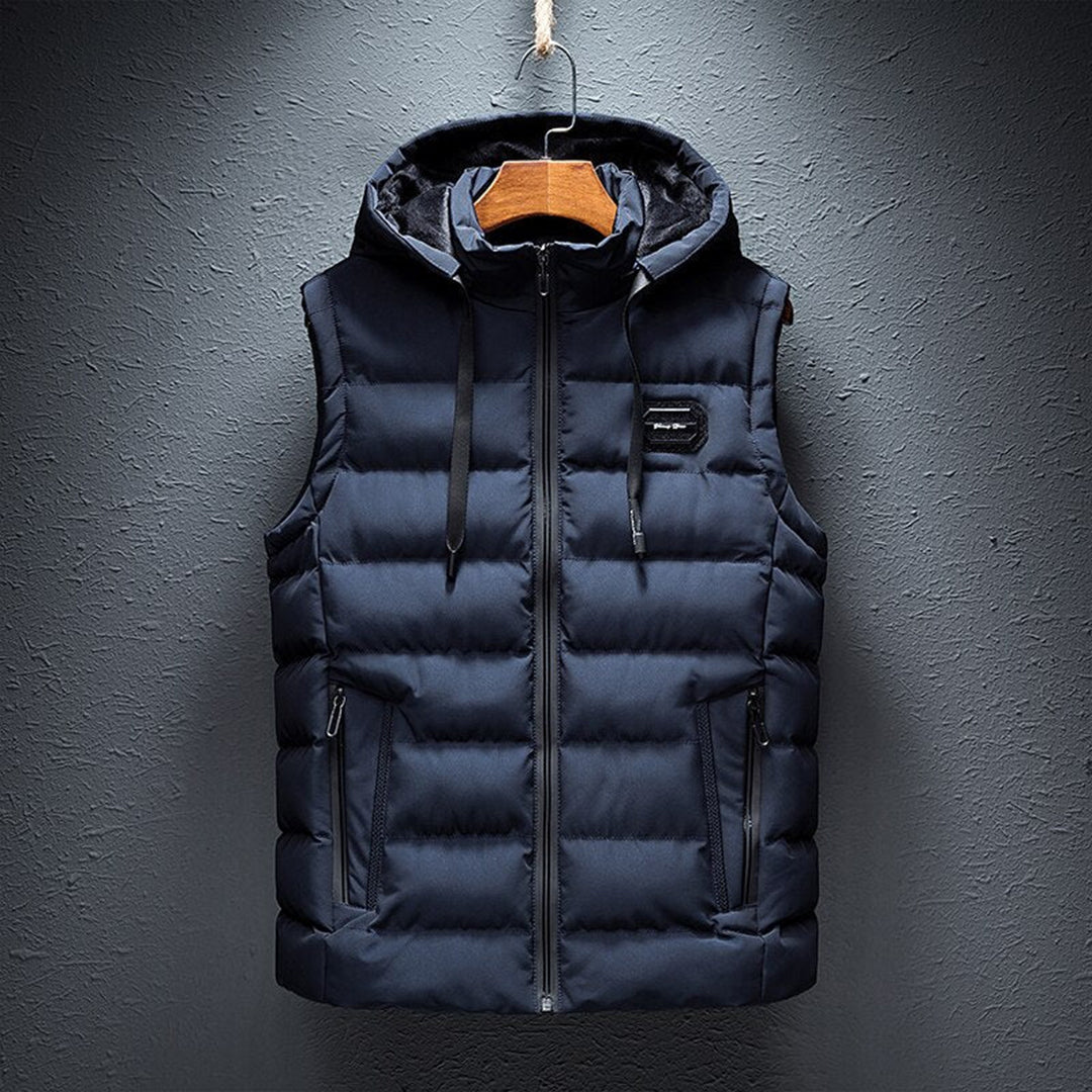 ETTORIO - Gilet à capuche long et élégant pour homme