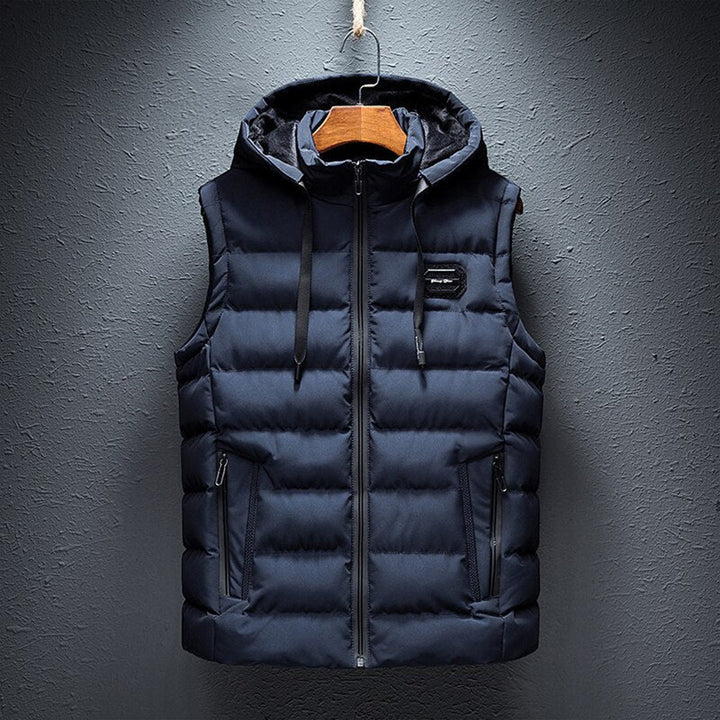 ETTORIO - Gilet à capuche long et élégant pour homme