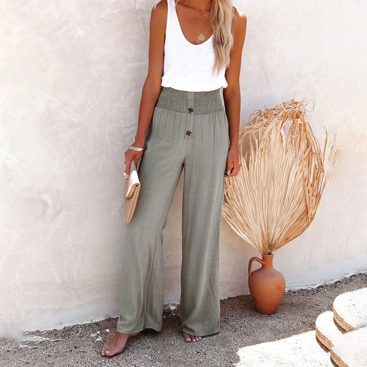 HILLA - Pantalon ample élégant à taille haute