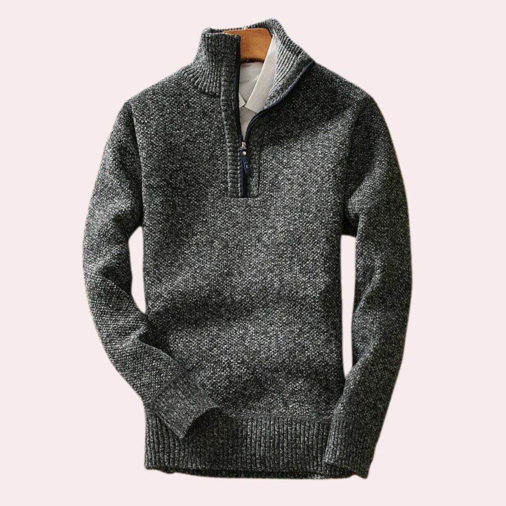 BRICE - Pull confortable pour hommes avec fermeture à glissière au niveau du cou