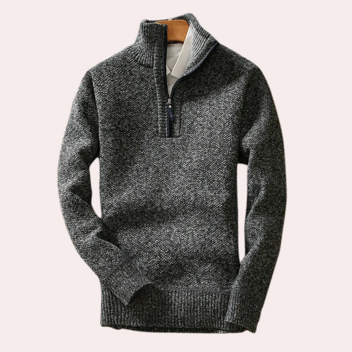 BRICE - Pull confortable pour hommes avec fermeture à glissière au niveau du cou