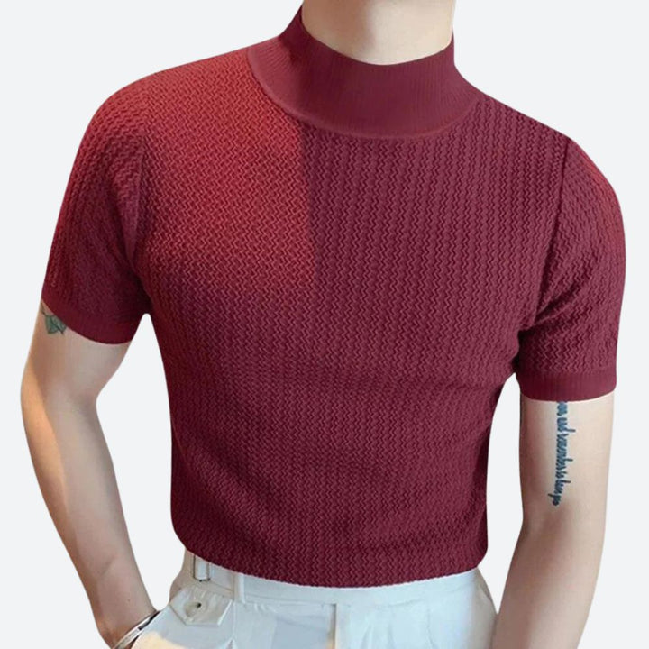 T-shirt côtelé élégant à coupe étroite pour hommes - Josh