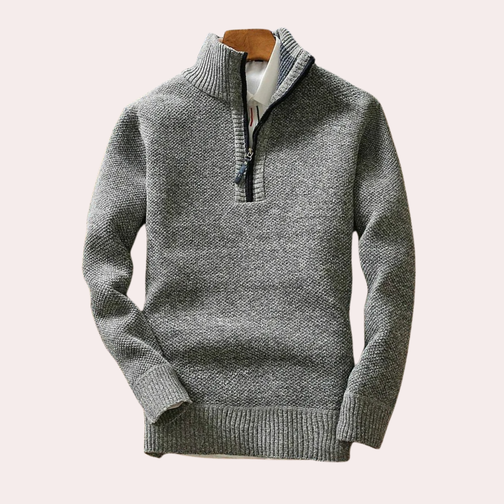 BRICE - Pull confortable pour hommes avec fermeture à glissière au niveau du cou