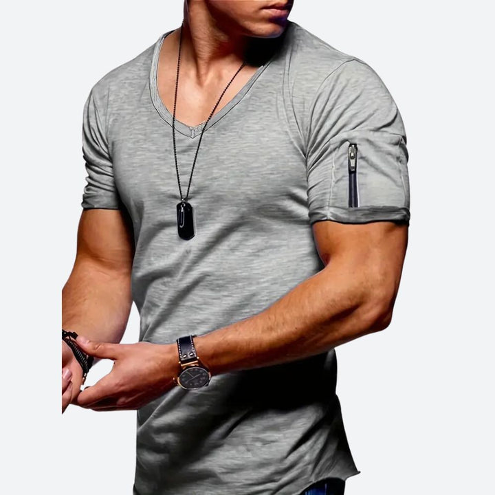 T-shirt décontracté à col en V pour hommes - Levie