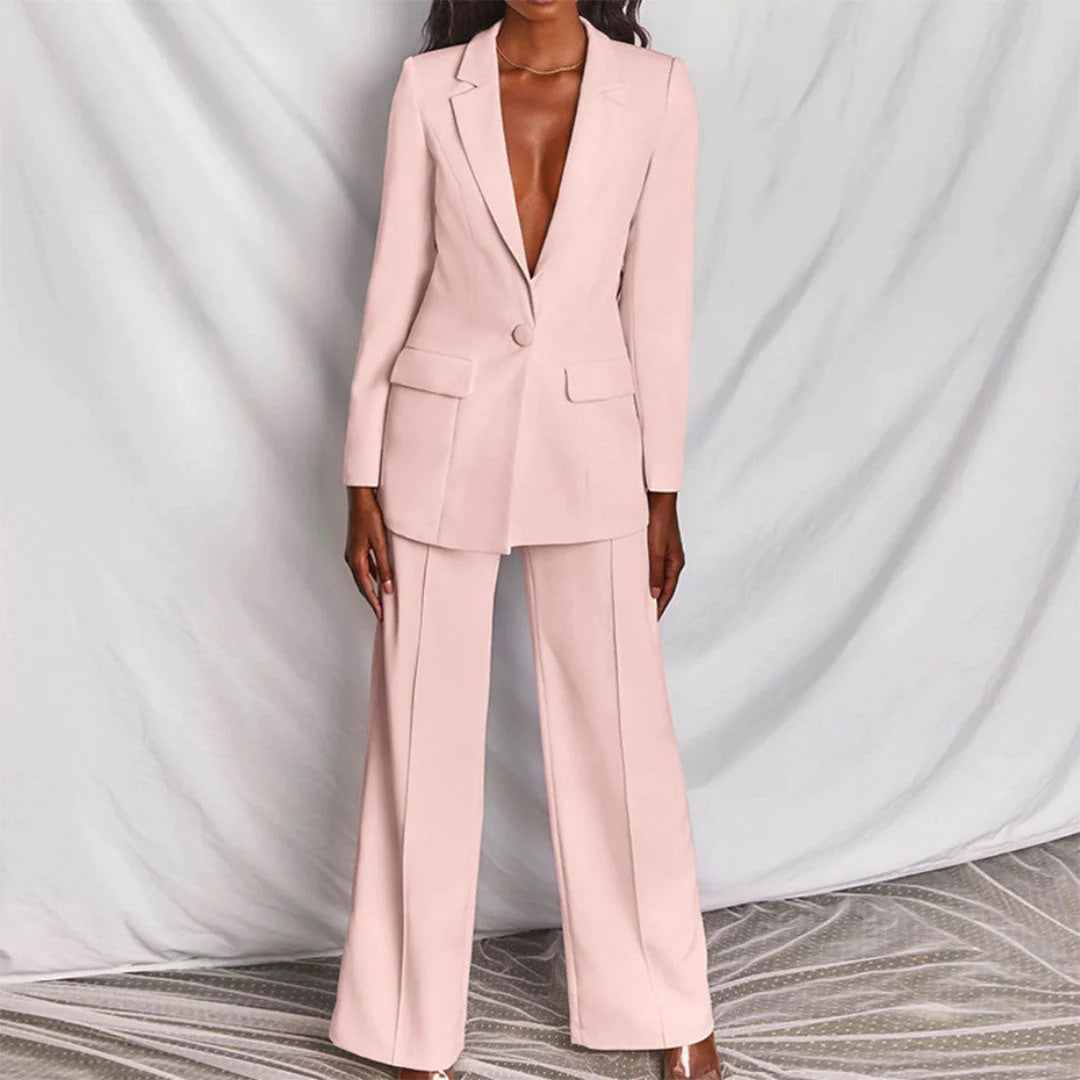 JOLIENE - Ensemble blazer et pantalon sophistiqué pour un look chic