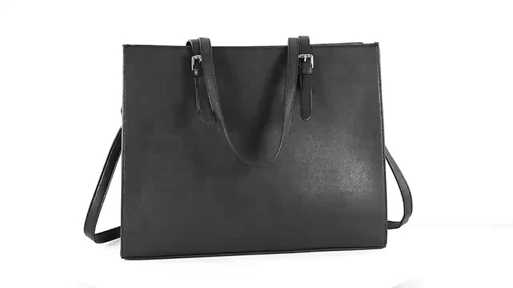 Sacoche d'ordinateur portable en cuir pour femmes avec bandoulière pratique