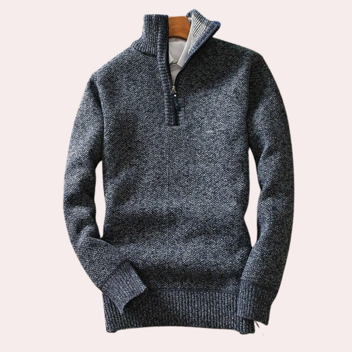 BRICE - Pull confortable pour hommes avec fermeture à glissière au niveau du cou