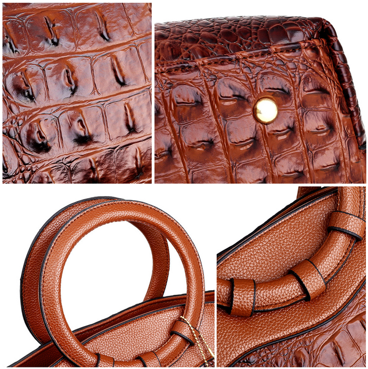 Leah - Sac en cuir vintage gaufré pour femmes