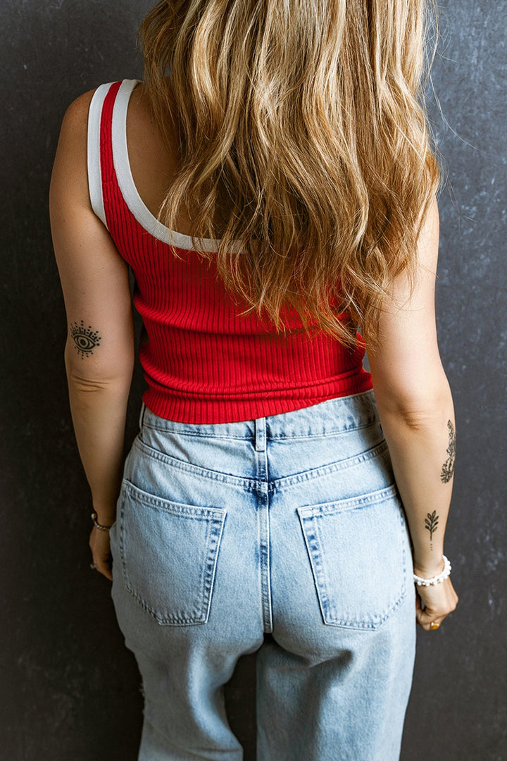 Madel - Chemise sans manches élégante et côtelée pour femmes pour un look à la mode