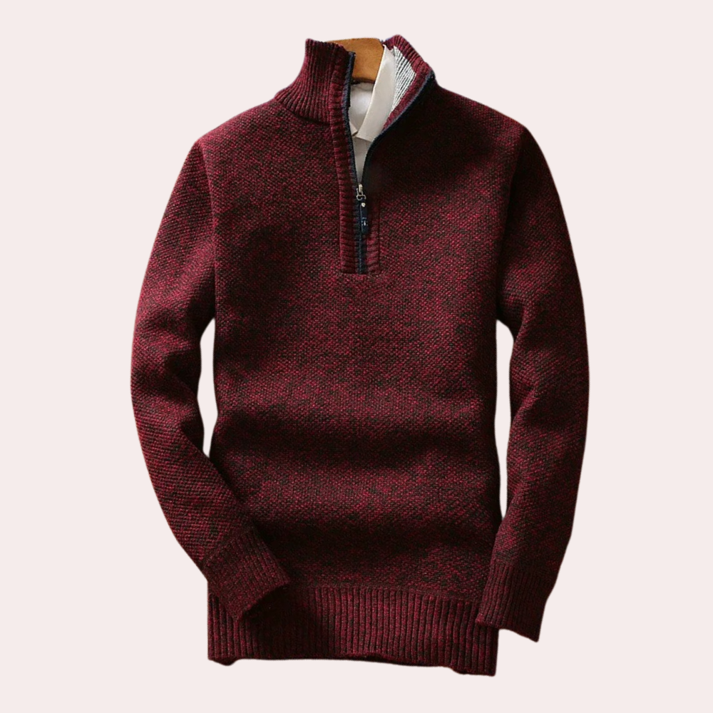 BRICE - Pull confortable pour hommes avec fermeture à glissière au niveau du cou